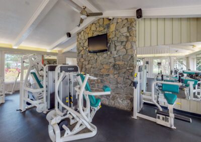 Fitness Center Stone Accented Wall Divider