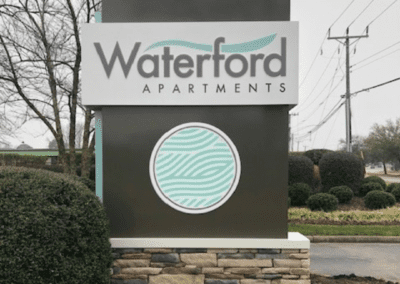 Entrance Sign For Waterford Apartments